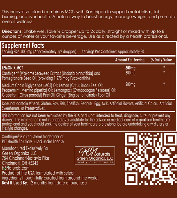 Lemon X MCT Back Label