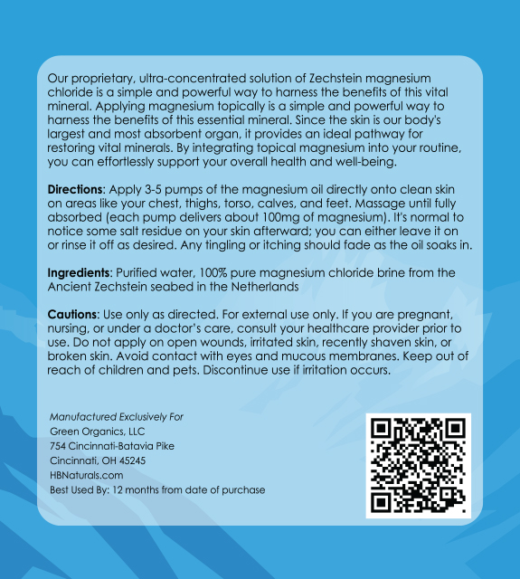 MagnesiumOil Back Label
