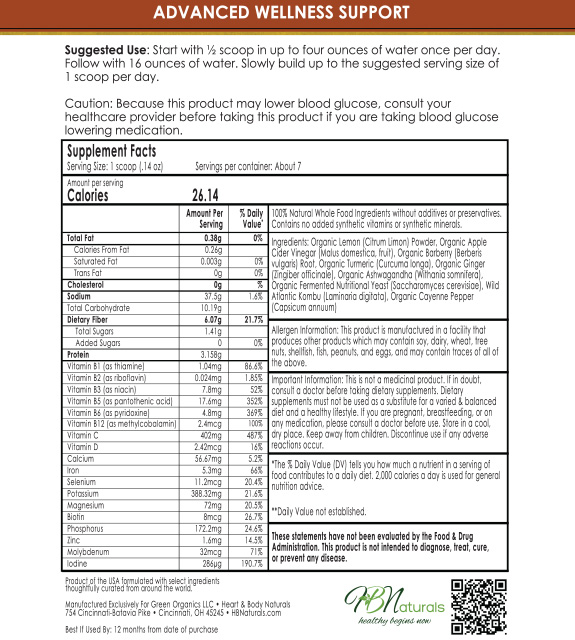 Berberine ACV 7-Day Trial Back Label