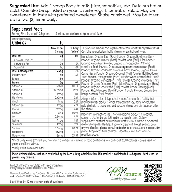 Body Back Label