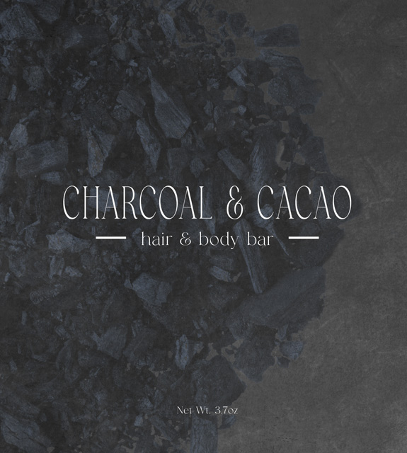 Charcoal & Cacao Soap Front Label
