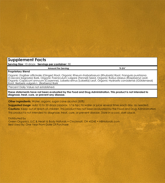 Colon Support Back Label