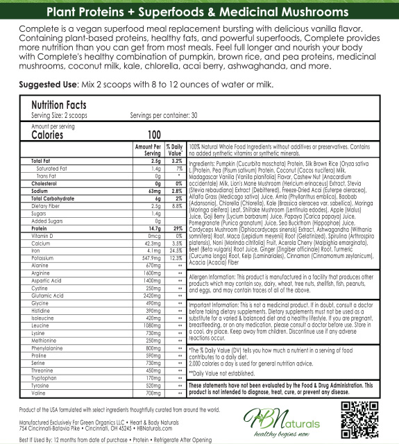 Complete Back Label