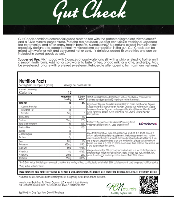 Gut Check Tea Back Label