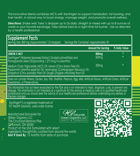 Lemon X MCT Back Label