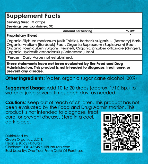 Liver Support Back Label
