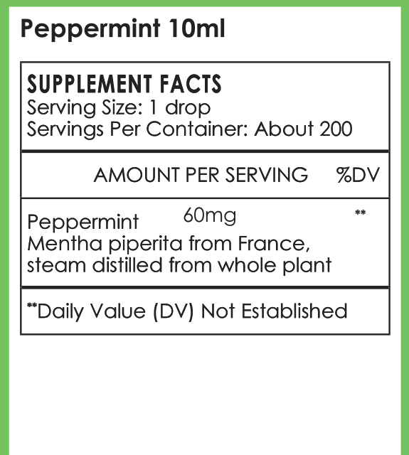 Peppermint Back Label