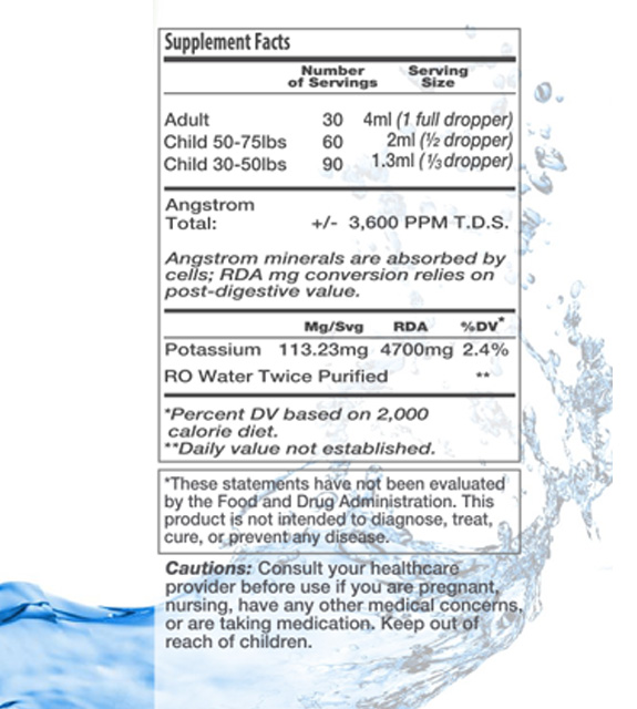 Potassium beAlkaline Back Label