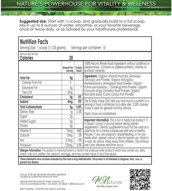 Soursop Fusion Tea 7-Day Trial Back Label